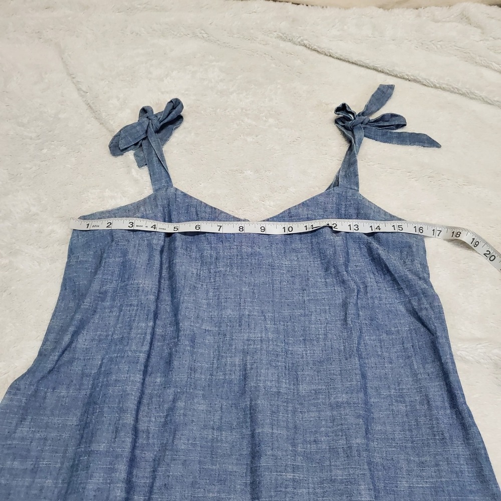 J. Crew Blue Cotton Shoulder Tied Casual Dress Small Boho  Country Capsule Basic - Picture 5 of 8